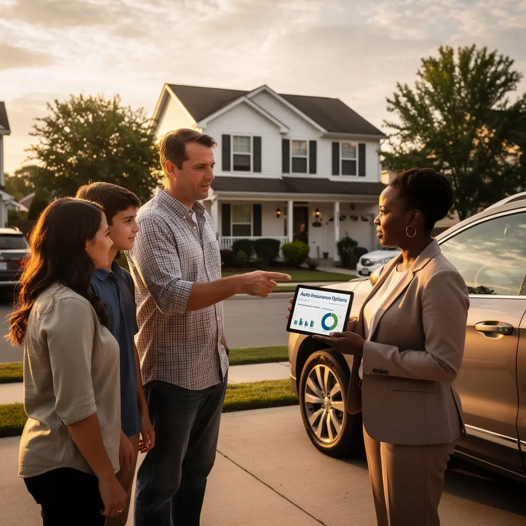 Клиент, получающий консультацию о страховых услугах