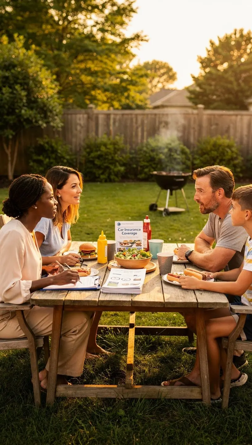 Счастливая семья, получающая помощь от службы экстренной помощи.