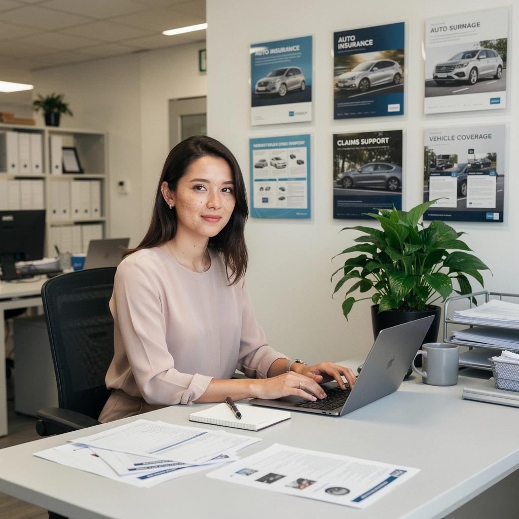 Изображение автомобиля на фоне городских улиц с проверкой страховых документов.